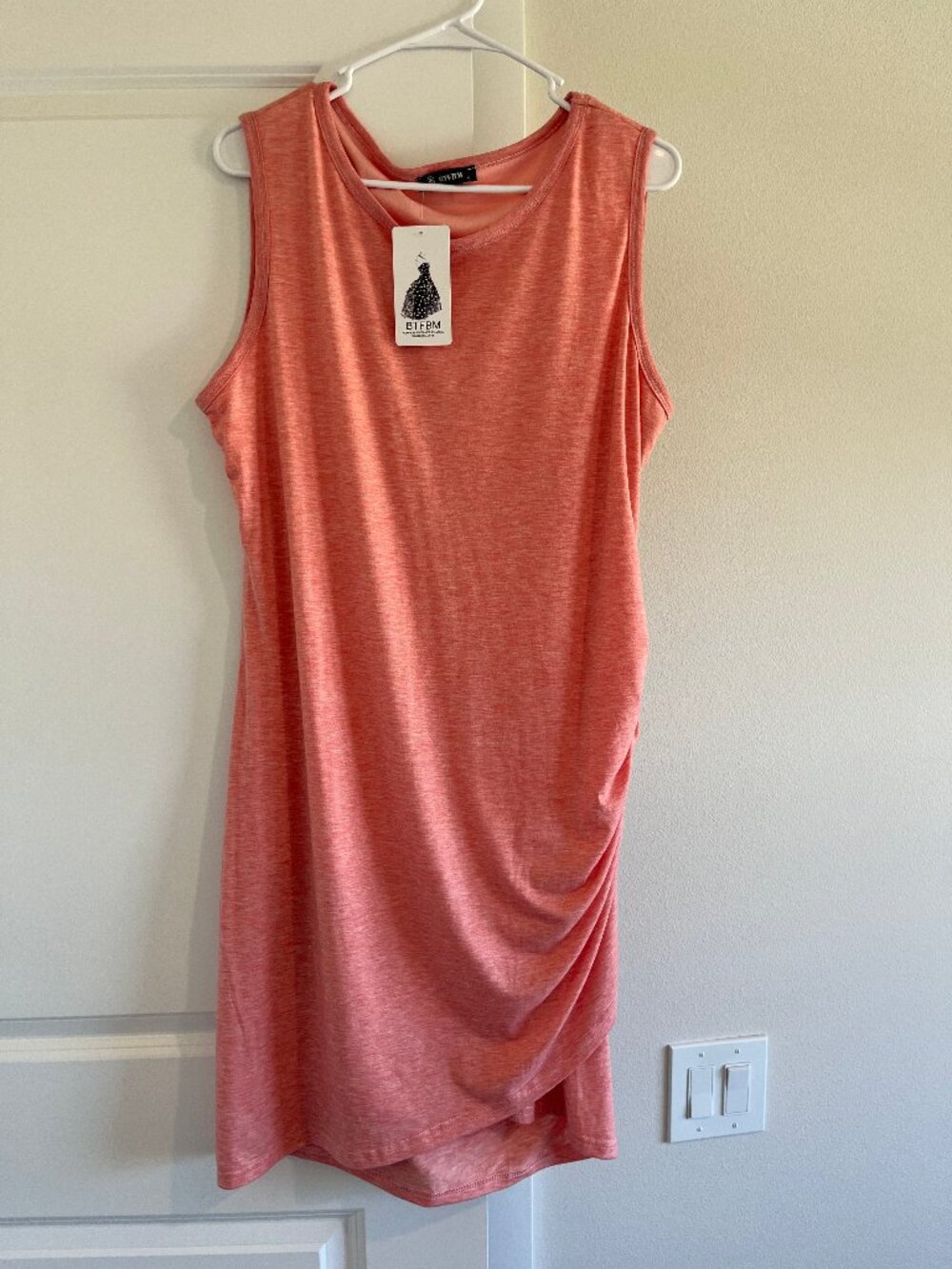 BTFBM Pink/Peach Body Con with Side Rouching Women's Dress NWT Size XL